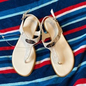 Brand New never worn White Michael Kors Thong Sandals